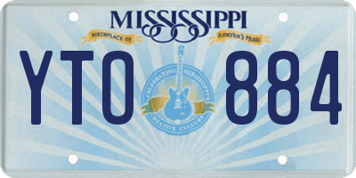 MS license plate YTO884