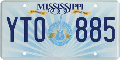 MS license plate YTO885