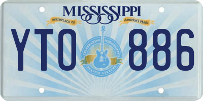 MS license plate YTO886