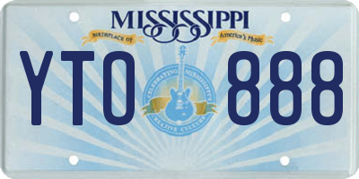 MS license plate YTO888