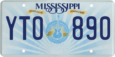 MS license plate YTO890