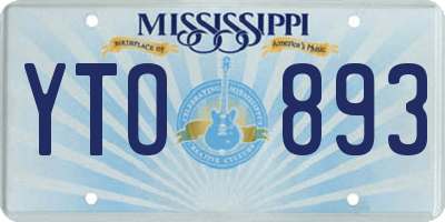 MS license plate YTO893