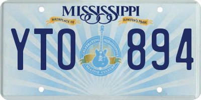 MS license plate YTO894