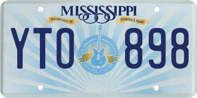 MS license plate YTO898