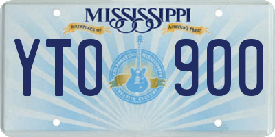 MS license plate YTO900