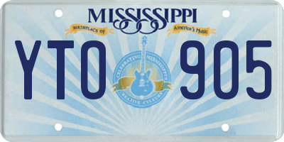 MS license plate YTO905