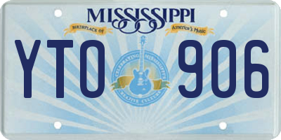 MS license plate YTO906