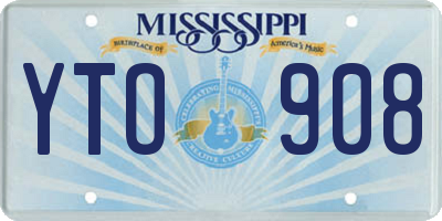 MS license plate YTO908