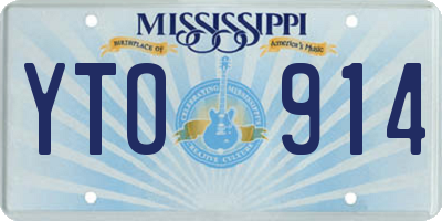 MS license plate YTO914