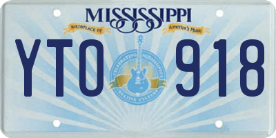 MS license plate YTO918