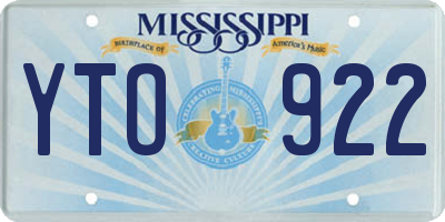 MS license plate YTO922