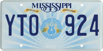 MS license plate YTO924