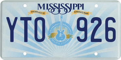 MS license plate YTO926