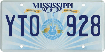 MS license plate YTO928