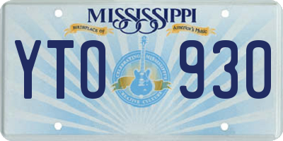 MS license plate YTO930