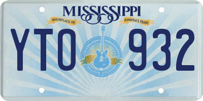 MS license plate YTO932