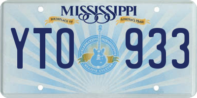 MS license plate YTO933