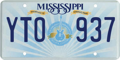 MS license plate YTO937
