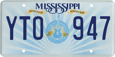 MS license plate YTO947