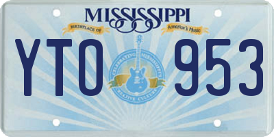 MS license plate YTO953