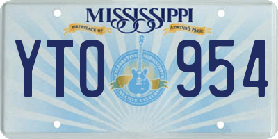 MS license plate YTO954