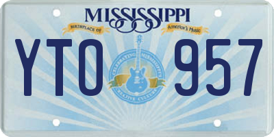 MS license plate YTO957