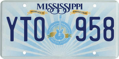 MS license plate YTO958