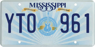 MS license plate YTO961