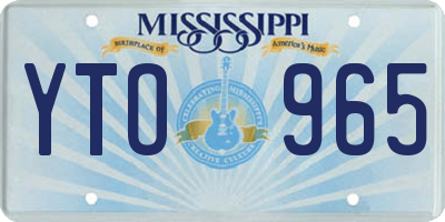 MS license plate YTO965