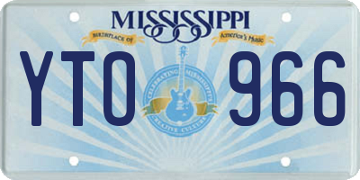 MS license plate YTO966