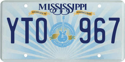 MS license plate YTO967