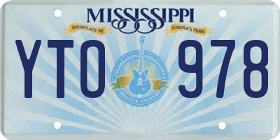 MS license plate YTO978