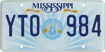 MS license plate YTO984