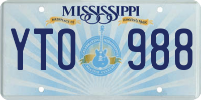 MS license plate YTO988