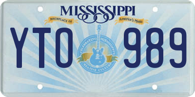 MS license plate YTO989