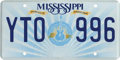 MS license plate YTO996