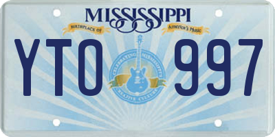 MS license plate YTO997