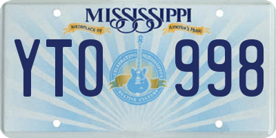 MS license plate YTO998