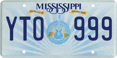 MS license plate YTO999