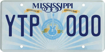 MS license plate YTP000