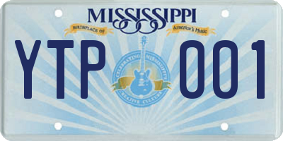 MS license plate YTP001