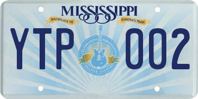 MS license plate YTP002