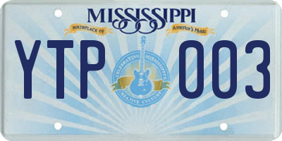 MS license plate YTP003