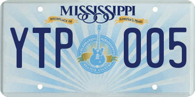 MS license plate YTP005