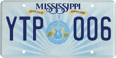 MS license plate YTP006