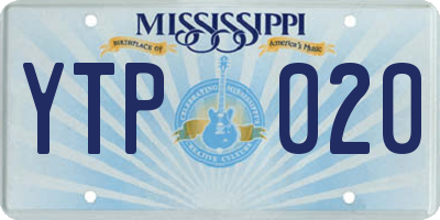 MS license plate YTP020