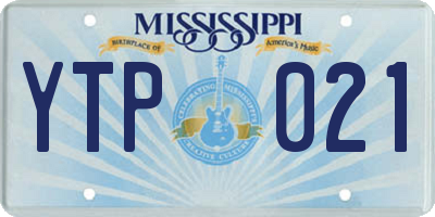 MS license plate YTP021