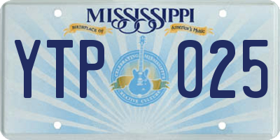 MS license plate YTP025