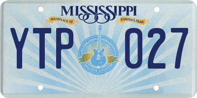 MS license plate YTP027