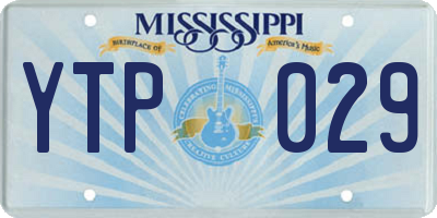 MS license plate YTP029